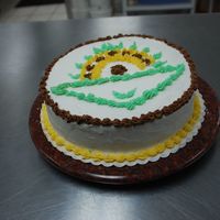 Beginner's Dream Created the rainbow effect with just two colors and then modified it with my own art. Had no time to write "Happy Birthday"....