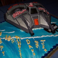 Snowspeeder cake buttercream