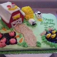 Barnyard Farm Fun! Pigs, Ducks, Sheep And Cows My nephew's 2nd Birthday Cake. I copied an idea from I think an Australian caker (sorry but I can't remember who or I would give...