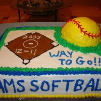 Ams Softball This is the cake I did last night for my daughter's softball team. This is only my 3rd cake, but I had a lot of fun doing it and I...