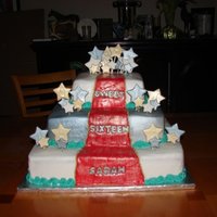 Hollywood Sweet 16 This is the cake that I did for my stepdaughter's Sweet 16. She had a Hollywood Themed party. White cake with strawberry filling on...