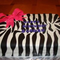 Zebra Birthday Buttercream with fondant accents.