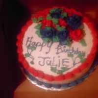 Birthday Cake I made this cake for a co-worker. It was nothing fancy, and I am still trying to practice on my writing.