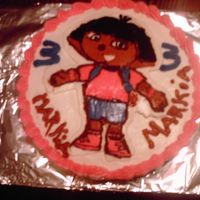 Fbct Dora cake with buttercream icing. Image is buttercream transfer!!