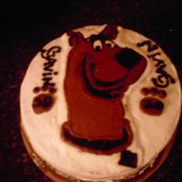 Frozen Buttercream Transfer This was a very special cake made for my Little friend who turns 3 years old. Yellow cake made with buttercream. Scooby doo is FBCT. I am...