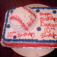 Baseball Cake This was a a cake that I made for my ten year old son, who played all-star baseball.