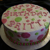 Brittney's Birthday Cake Made for my cousin's 22nd bday. Americolor Electric Pink with Wilton Rose Petal for the hot pink. Americolor Electric Green....