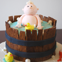 Baby In Bucket Baby Shower Cake Details in fondant/gumpaste.