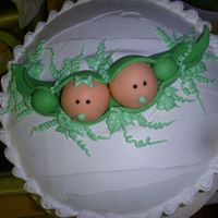 Two Peas In A Pod A co-worker's daughter-in-law was expecting twins and wanted a simple cake for her small shower so here's what we came up with.