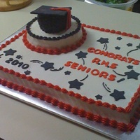 Rede And Black Grad Cake 