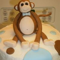 Monkey Baby Shower 3 tier. Covered in BC with blue and brown fondant accents.
