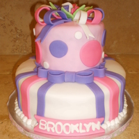 Brooklyns Arrival 2 tier 1/2 choc 1/2 vanilla cake with BC fillling. The baby on the way is going to be named Brooklyn. The mommy to be loved the cake so...