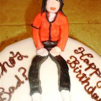 Michael Jackson Bday Cake I had less than 12 hours to make this cake. Simple 1 tier buttercake with chocolate filling covered in Fondant.