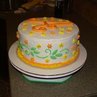 Amy's Birthday Cake WASC cake with Sugarshack's buttercream. This is the full size version of a practice cake that I did a few days ago.