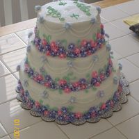 My First Cake! this is the first cake i ever attempted. it was a friends wedding. i have learned a lot since then!
