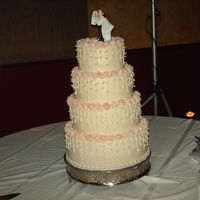 My Own Wedding Cake! Yes, I did my own wedding cake! Saved a fortune, but was still putting roses on it with curlers in my hair 15 minutes before I was supposed...