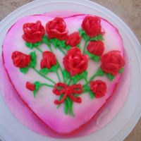 Valentines Cake I made this cake for my parents for Valentines day, My dad said it was "pretty now lets eat it".....lol! My daughter even helped...