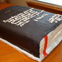 Bible Graduation Cake I was so excited when I got this order! I'd been wanting to try making a book cake so I had a blast getting to try this out!