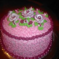 Sany0036.jpg Strawberry cake with strawberry frosting. ( only my second cake on my own at home)