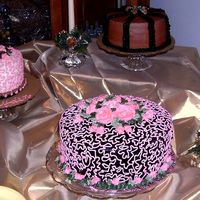 Hpim0785-1.jpg Shower cakes I made for boyfriends daughter.My first multi layer cake and first one larger than 8". 10": Chocolate fudge cake w/...