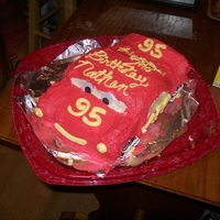 My Nephews Lightning Mcqueen This was my first attempt at Lightning McQueen. Again my nephew liked it. It went right along with the Tow Mater.