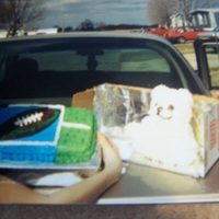 Niece And Nephews Cakes.. He liked football and she liked teddy bears, so I made them for the two..they are twins..