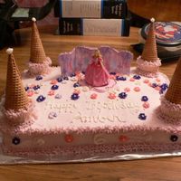 12 Dancing Princesses Barbie Cake Butter cream frosting with ice cream cones. It is my daughters cake and she loved it. It was cost effective. She liked Barbie, castles and...