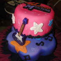 Hannah Montana Fondant. Airbrushed. Guitar made with gum Paste.