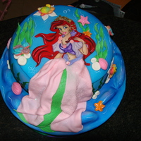 The Little Mermaid Ariel is handpainted. Background is airbrushed.