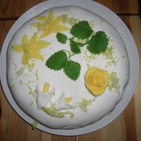 White Cake one of my first attempt at making flowers