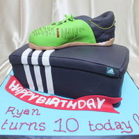 Adidas F5 Football Boot This replicake shoe is made especially for my son to match the real pair we gave for his birthday present. The entire cake is covered in...