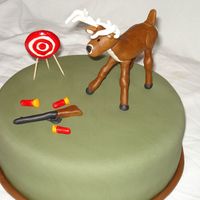 Hunting Cake Hunting cake done for friends step son. Hand molded deer and accessories.