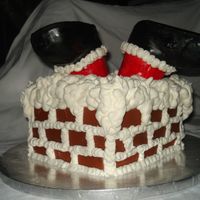 Santa Is Stuck In The Chimney Cake I did for the Boy Scouts Christmas party...the kids loved it