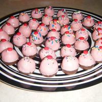 Candy Mold Cupcakes Bites Red Velvet cupcake bites made in a candy mold