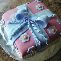 Wilton Course 3 First time working with fondant.. White cake with vanilla bc and wilton fondant