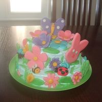 Spring/easter Cake First cake with Fondant cut-outs