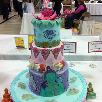 Lord Ganasha NCACS, VA cake show entry. I won first in division and decorators choice award!Lord Ganasha (elephant god) cake topper, Hand painter Green...