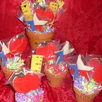 1St Cookie Bouquet These are 5 cookie bouquets for the kid's teachers. They each decorated the pots with markers. The teachers loved them. This was the...