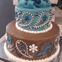 Paisley Baby Shower Cake Updated paisley cake from the first one I did over a year ago. The detail in each paisley was easier and was fairly quick to finish. I...
