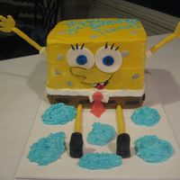 Sponge_Bob.jpg Sponge Bob at his best. His arms were made from gumpaste. They dried for two days to ensure they were strong enough.