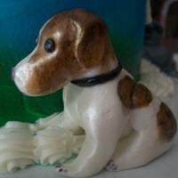 Fondant Beagle this is a sculpted beagle out of fondant. it matched the owners dog.