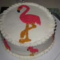 Flamingo Birthday Cake For my hubby's birthday - white chocolate cake with raspberry filling. All done in BC - the flamingos were done by hand.