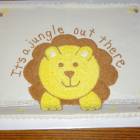 Lion Baby Shower Cake Lion baby shower cake / 1/2 sheet w/BC frosting