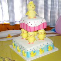 Rubber Ducky Baby Shower Cake My first attempt at fondant...marshmallow fondant...I still need some practice, but didn't think it turned out too bad for my first...