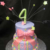 Evie's Pink, Purple And Green Girly Cake. 