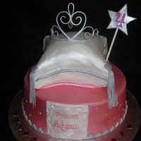Princess Cake This is my first pillow cake, and my first Gumpaste tiara, Cakes are butter cream with fondant accents.