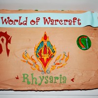 World Of Warcraft Birthday Cake Almost my entire family plays WoW, including my 6 year old nephew. I made this for him with his class, faction and race crests. All...