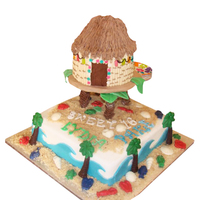 Beach / Tiki Hut Sweet 16 Cake I saw a pic from another CC on here and they were super helpful to me.....i made this for some friends who daughters were turning sweet 16...
