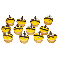 Bee Cupcakes This went with the bee hive cake i made for teacher appreciation week.