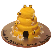 Bumble Bee Hive Cake My husband is a teacher and I made the teachers at his school this cake for Teacher Appreciation Week.